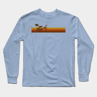 Drum Set Sunrise Silhouette - Vintage Tequila Long Sleeve T-Shirt